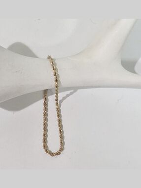TRUE VINTAGE Gold Rope Chain Bracelet 7.5"